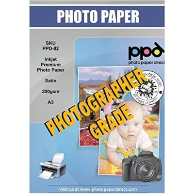 Image of PPD 50 Sheets A3 Inkjet Premium Satin (Lustre) Photo Paper 200gsm Professional Grade 82
