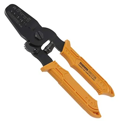 Image of ENGINEER PA 20 Universal Crimping Tool (Made in Japan) for AWG28 18 Open Barrel JST XH, NH, VH Series, MOLEX KK, Micro Fit TE Mate N LOK, etc, Orange