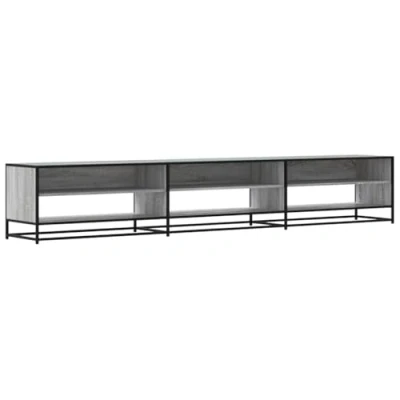 Image of vidaXL Grey TV Cabinet Stand Engineered Wood Media Unit 270x40x46 cm for Living Room/Bedroom