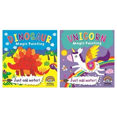 Image of Anila&#039;s Children&#039;s Magic Paint with Water Books, Dinosaur &amp; Unicorn Set of 2