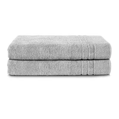 Image of Komfortec Jumbo Bath Towels, 100% Cotton, Quick Dry, 80x200, Grey &amp; Purple