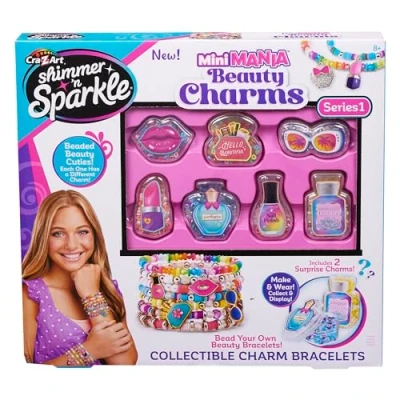 Image of CRA Z ART Shimmer N Sparkle Mini Mania Beauty Charms Bracelet Maker Collectable Charm Bracelets Includes Over 1000 Multicoloured Beads Jewellery Making kit Make Your own Friendship