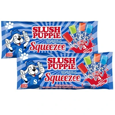 Image of Slush Puppie Eezy Freezzy Squeezee Ice Pops 600ml 10 x 60ml (Pack of 2)