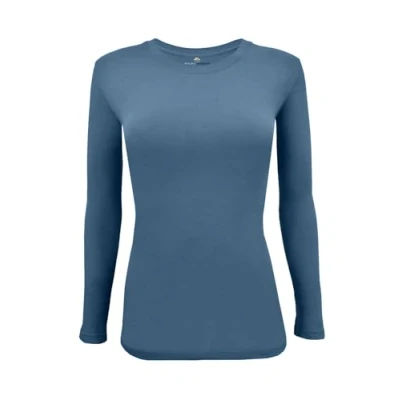 Image of Natural Uniforms Women&#039;s Under Scrub Tee Crew Neck Long Sleeve T Shirt, Stellar Blue, M