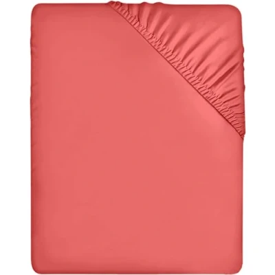 Image of Utopia Bedding Fitted Sheet Single, Coral Deep Pocket 14 inch (35 cm) Easy Care Soft Brushed Microfibre Fabric Shrinkage and Fade Resistant Bottom