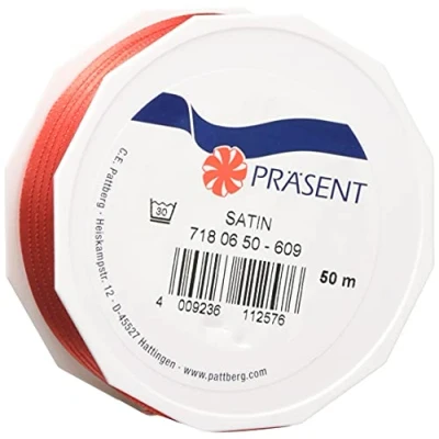 Image of C.E. Pattberg SATIN red gift ribbon, 55 yards for Wrapping Gifts, 0.24 inches width, Ribbon Decorating &amp; Crafting, Decorative every occasion