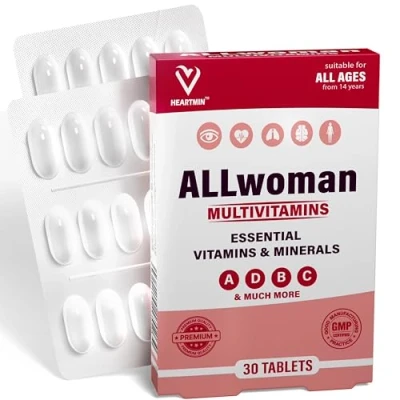 Image of Women&#039;s Multivitamins with 14 Essential Vitamins &amp; Minerals for Health 30 Tablets Vitamin A, B, C, D, Iron, Zinc, Folic Acid Vegetarians Made in The UK
