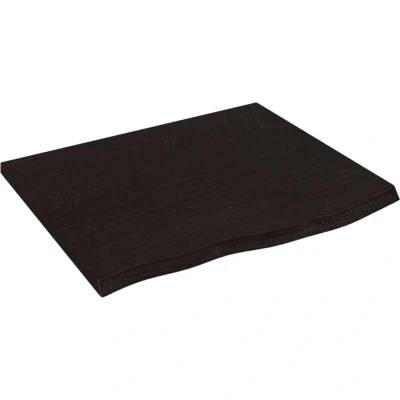 Image of vidaXL Bathroom Countertop in Dark Grey Solid Oak, 60x50x2 cm, Versatile as Vanity Top, Desk, Table or Shelf, Uniquely Handmade with Live Edge