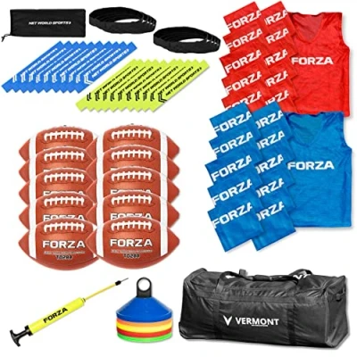 Image of FORZA Full American Flag Football School Set for Outdoor Games, Beach Games &amp; Garden Equipment 4 Ball Junior (9 12)