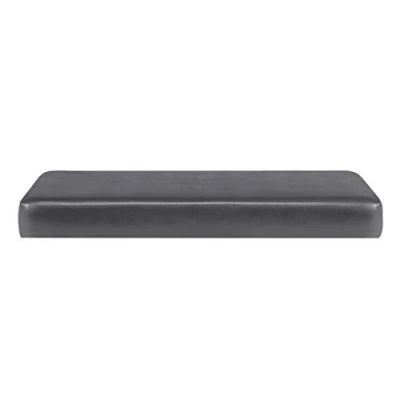 Image of perfk Waterproof PU Leather Cushion Cover, Fitted Seat Coat Patio Couch Loveseat Sofa Slipcover, Stretch Furniture, Grey_2 Seater