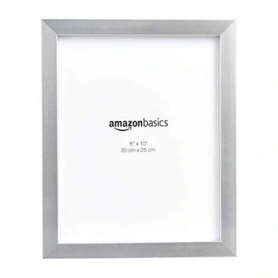 Image of Amazon Basics Rectangular Photo Frame, 20 x 25 cm, 2 Pack, Nickel
