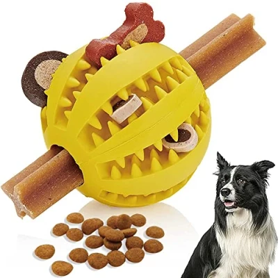 Image of Speedy Panther 1 Pack Dog Treat Dispenser Ball Toy Interactive Toys for Boredom Teeth Cleaning Chew Rubber Puppy Small Dogs (6CM)