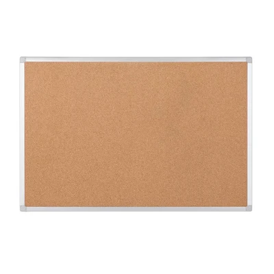 Image of Bi Office Earth Cork Notice Board, 120 x 90 cm, Aluminium Maya Frame