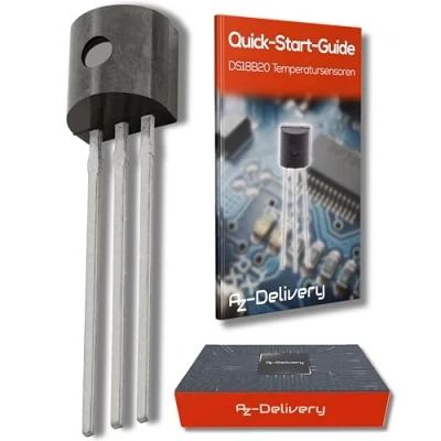 Image of AZDelivery 5 x DS18B20 Digital Temperature Sensor TO92 55C +125C compatible with Arduino and Raspberry Pi, including E Book!