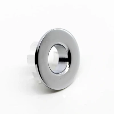Image of Wiredock 1 x Chromed Brass Made Basin Sink Overflow Cover Insert Hole Trim YS 099
