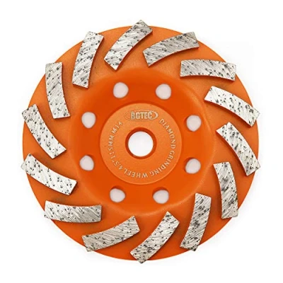 Image of Grinding Wheels for Concrete and Masonry,BGTEC 1pc 115mm 14 Turbo Diamond Segments Grinder Disc with M14 Thread