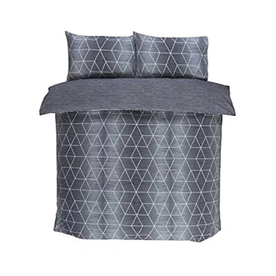 Image of Rapport Home CALVIN Shapes Geometric Reversible Duvet Cover Set grey Single