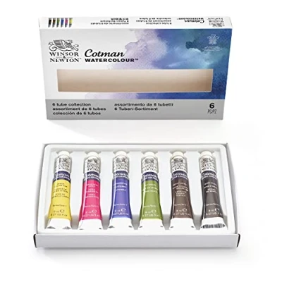 Image of Winsor &amp; Newton, Cotman Watercolour &#039;6 Tube Collection&#039;, 6 x 8ml Tubes