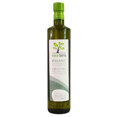 Image of Elea Terra Greek Organic Extra Virgin Olive Oil Cold Extraction Glass Bottle, 750 ml