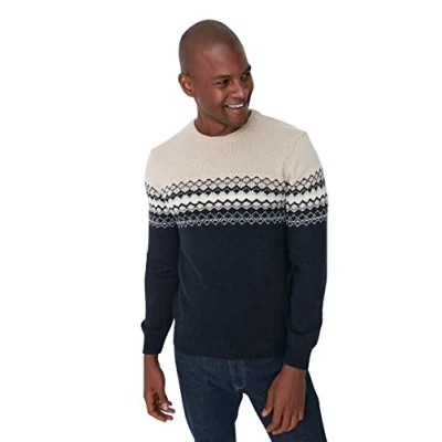 Image of Trendyol Man Slim fit Basic Crew Neck Knitwear Sweater Navy Blue