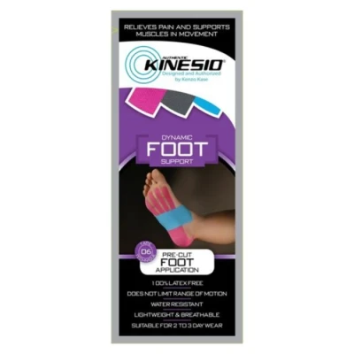 Image of Kinesio Pre Cut Tape, Foot, 1 Application, Blue/Pink