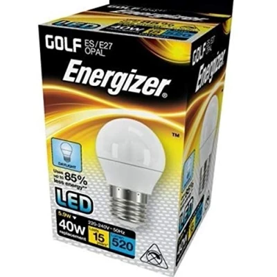Image of Energizer LED Golf Round Light Bulb 5.9w=40w Daylight ES E27 Screw in Pack of 3