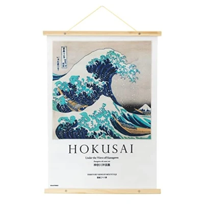 Image of Grupo Erik Hokusai Wallscroll Hanging scroll/Poster/Kakemono/Wall Decor 19.7 x 27.6 inches / 50 70 cm Japanese Gifts The Great Wave Off Kanagawa