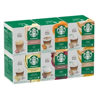 Image of STARBUCKS White Cup Variety Pack by NESCAFÉ Dolce Gusto Coffee Pods 6 x 12 (72 capsules) Amazon Exclusive