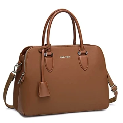 Image of David Jones Women&#039;s Bugatti Handbag Top Handle Faux Leather Bag Multiple Pockets Tote Shoulder Crossbody Ladies Elegant Shopping Shopper Satchel City Camel Brown