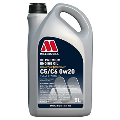 Image of Millers Oils XF Premium C5/C6 0w 20 0w20 Fully Synthetic Engine Oil 5 Litres 5L