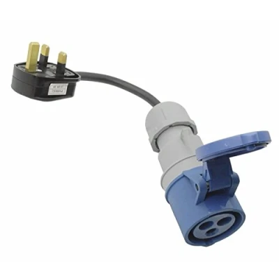 Image of Zexum 16A 230V Black UK 3 Pin Plug to Female Hook Up Extension 0.5M