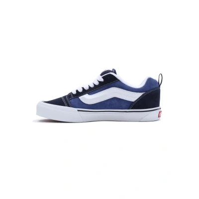 Image of Vans KNU Skool Skate shoes, Size: 2.5, Navy/true white Leather