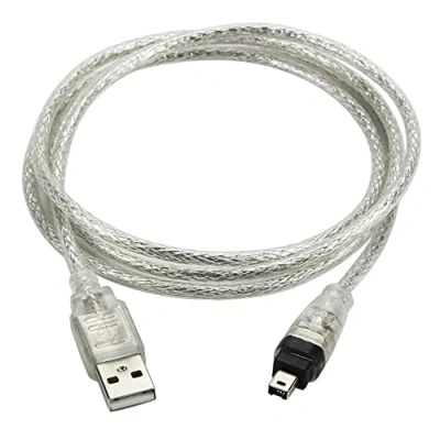 Image of USB 2.0 Male to Firewire IEEE 1394 4 Pin iLink Adapter Cord Cable for Sony DCR TRV75E DV