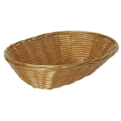 Image of Poly Wicker Oval Food Basket 60X230X160mm Tableware Serving Bread Bowl 6pc