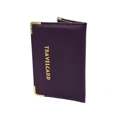 Image of AlezyB 1x Bus Pass Holder Purple Travel Card, Credit Card and ID for Men Women Soft Leather, Cases &amp; Money Organisers
