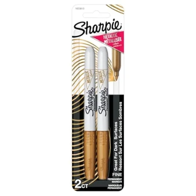 Image of Sharpie Metallic Fine Point Permanent Markers 2/Pkg Gold