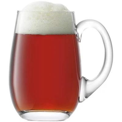 Image of LSA Bar Beer Tankard Curved 750ml Clear 1 Unit Mouthblown &amp; Handmade Glass BR39
