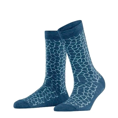 Image of FALKE Women&#039;s Pebble Socks, Cotton, Blue (Phoenix Melange 6102), 2.5 5 (1 Pair)