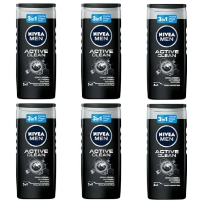 Image of 6 x Nivea Men Active Clean Shampoo Gel for
