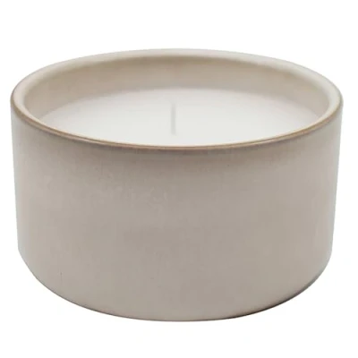 Image of Lesser &amp; Pavey React Glaze Round Neutral Candle Azure Grey or Latte Beige Designs (Latte)
