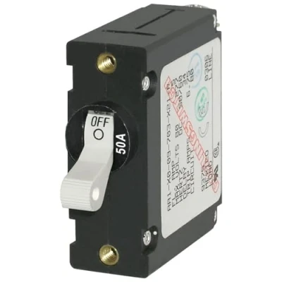 Image of Blue Sea Systems 7230 A Series White Toggle Circuit Breaker Single Pole 50A