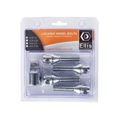 Image of Ellis Excellence Set of 4 M12 x 1.5 Tapered Alloy Wheel Locking Bolts (40mm Thread)