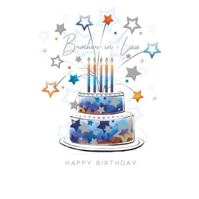 Image of Noel Tatt Brother in Law Birthday Card Cake Eco Friendly and Recyclable