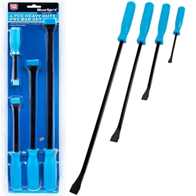 Image of NTI 4 x BlueSpot Jumbo Pry Bar Set Heavy Duty Garage Workshop Crowbar Puller Lever Steel Breaking &amp; Lifting Surfaces DIY Hand Tools UK Free P&amp;P (25540 BS)