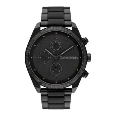 Image of Calvin Klein Analogue Multifunction Quartz Watch for Men Impact Collection with Black Stainless Steel Bracelet 25200359