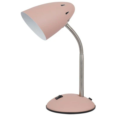 Image of Italux Lighting Modern Table Lamp Satin Pink 1 Light with Shade, E27