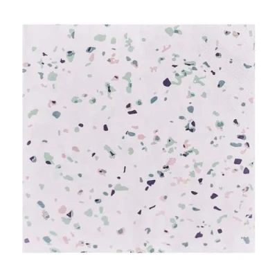 Image of Ginger Ray &#039;Mix It Up&#039; Terrazzo Eco Friendly Napkins Pack of 16, Multi,16.5cm x 16.5cm