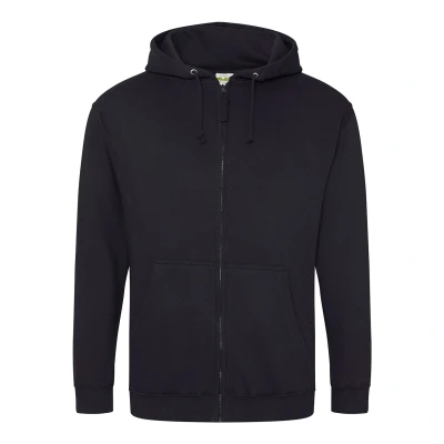Image of AWDis Just Hoods Men&#039;s Zoodie Hoodie, Black (Jet Black), Large
