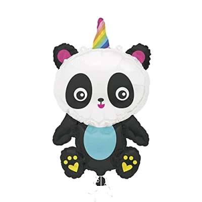 Image of Unique 54989 Giant Pandacorn Foil Balloon 74 cm, Multicolour