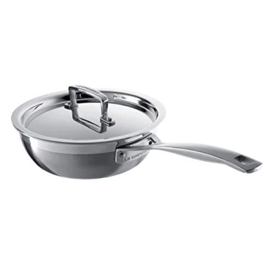 Image of Le Creuset 3 ply Stainless Steel 24cm Non Stick Chefs Pan